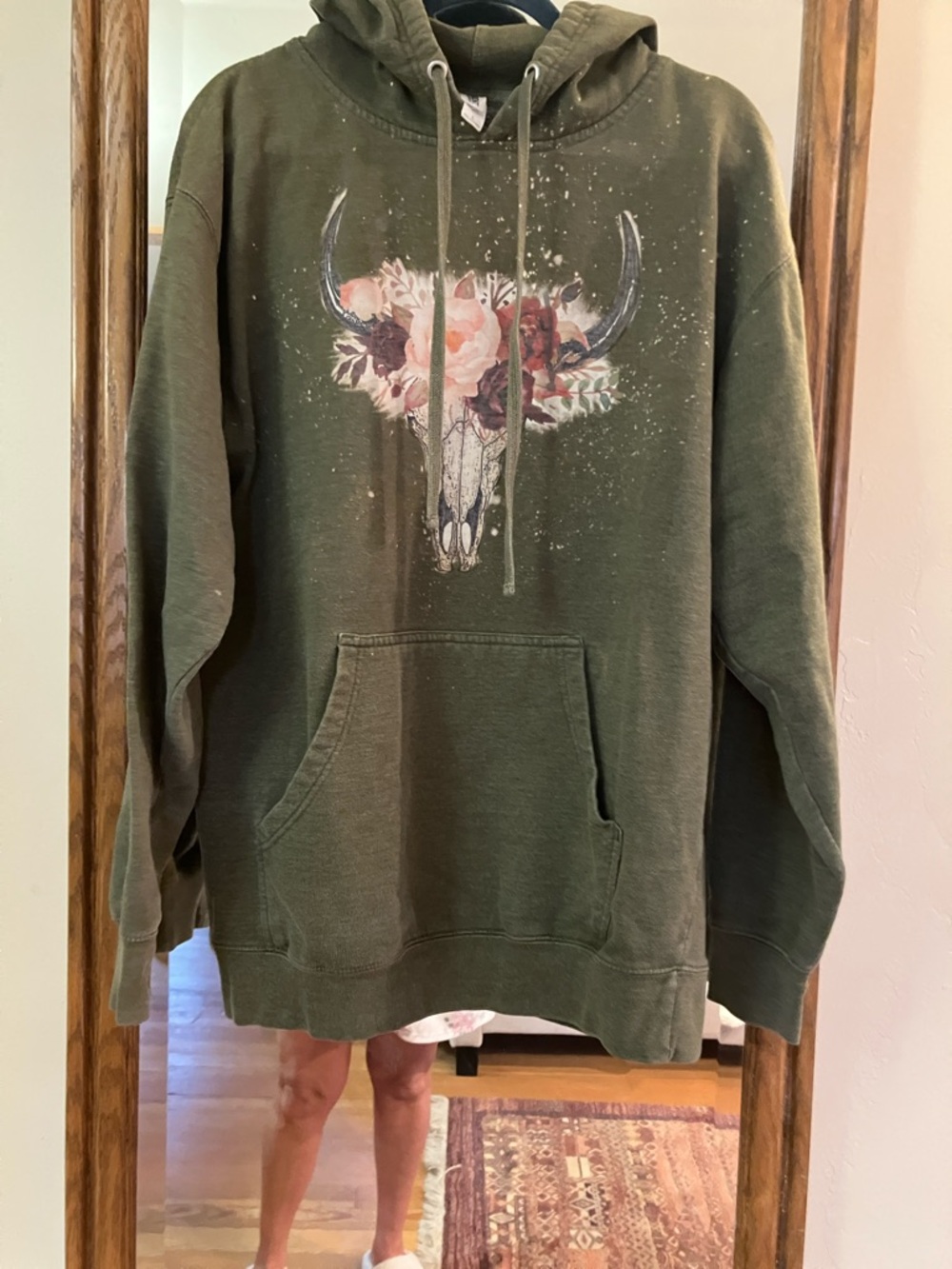 Western Floral Skull Pullover Hoodie - Picture 7 of 7